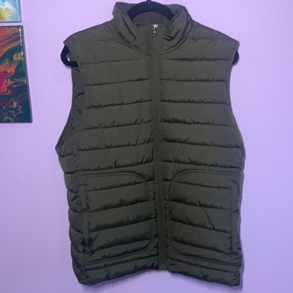 Banana Republic Mens Vest Olive Green Size Medium Big Pockets Heavy